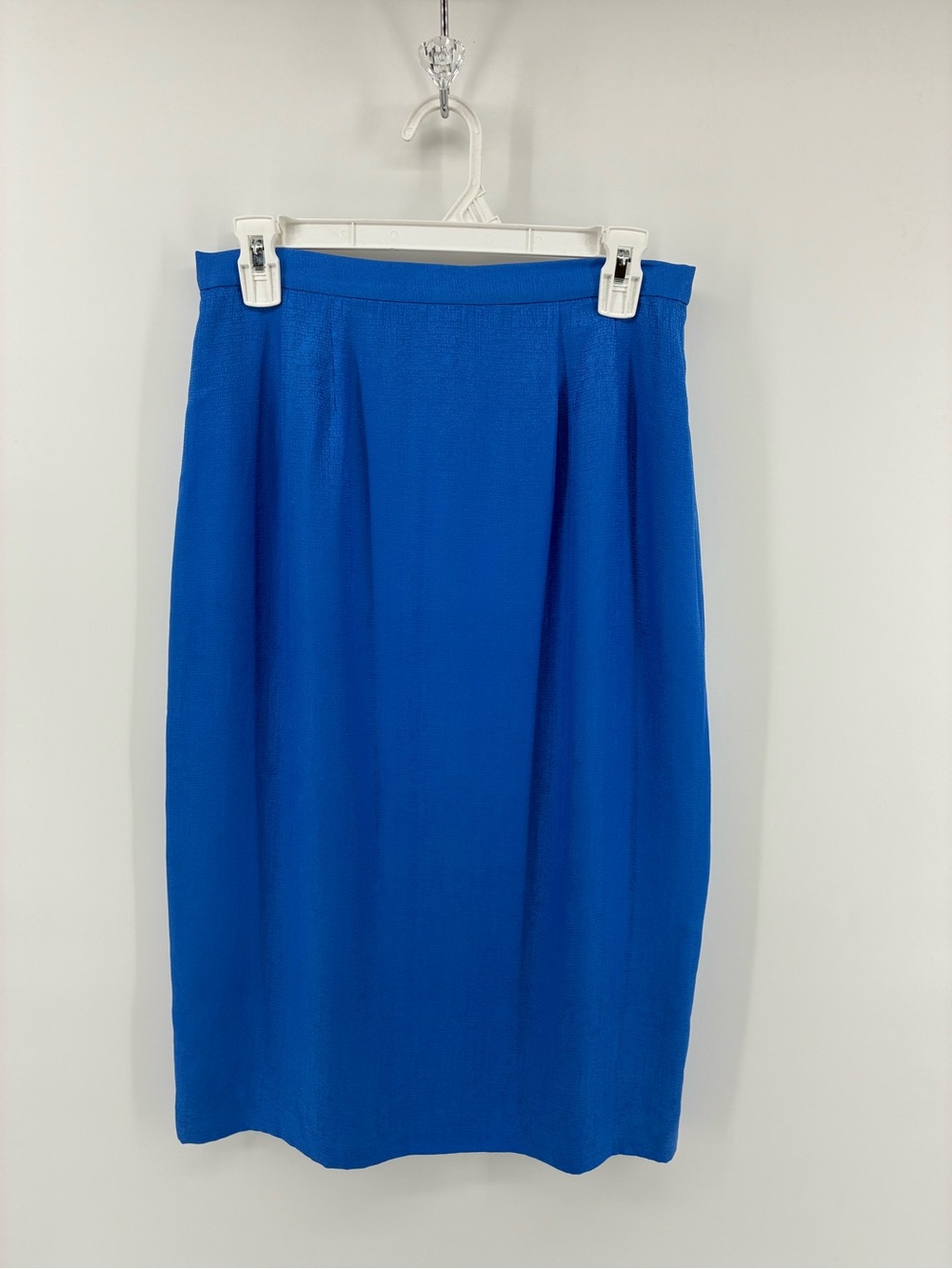 Vintage 100% Silk Lined Women's Classic Royal Blue Pencil Skirt